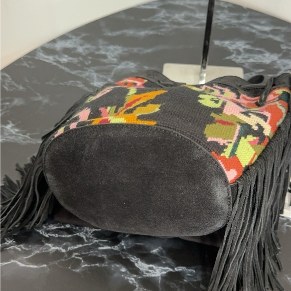 LAUREN RALPH LAUREN Needlepoint Medium Andie Drawstring Crossbody Bag AUTHENTIC - Picture 10 of 15